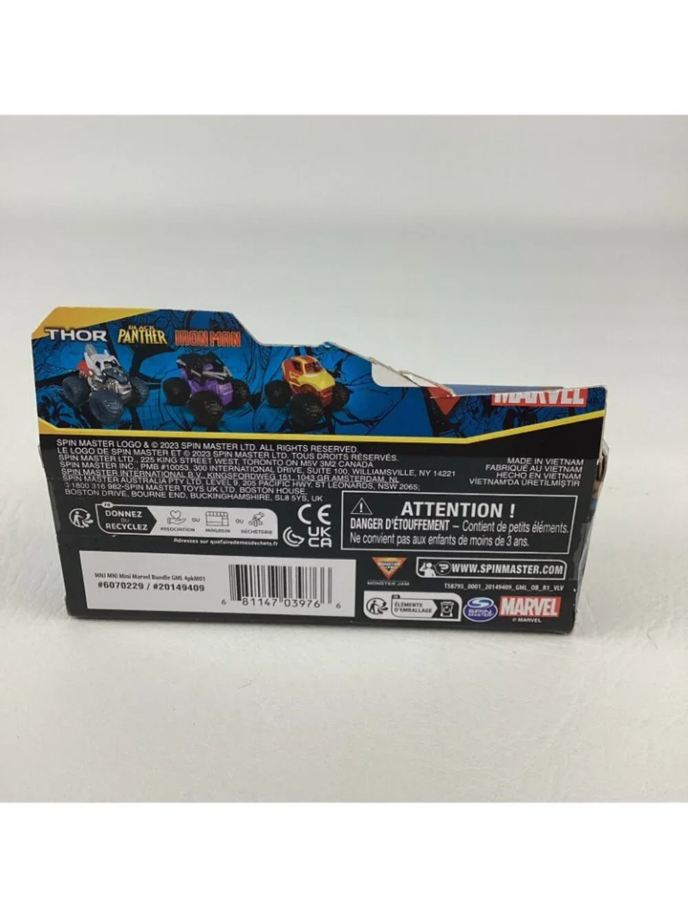Hot Wheels Monster Jam Marvel Minis Thor Black Panther Iron Man Spin Master 2024